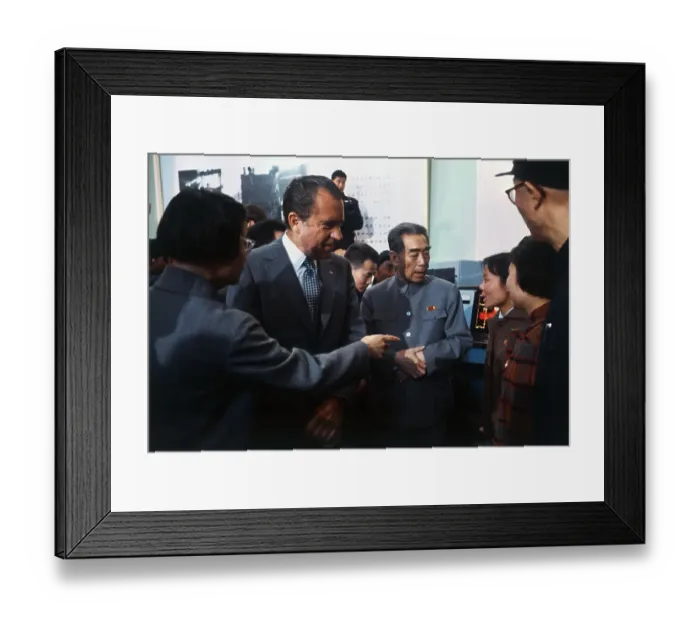 Framed Print : Richard Nixon with Chou En Lai Framed Print : Richard Nixon with Chou En Lai