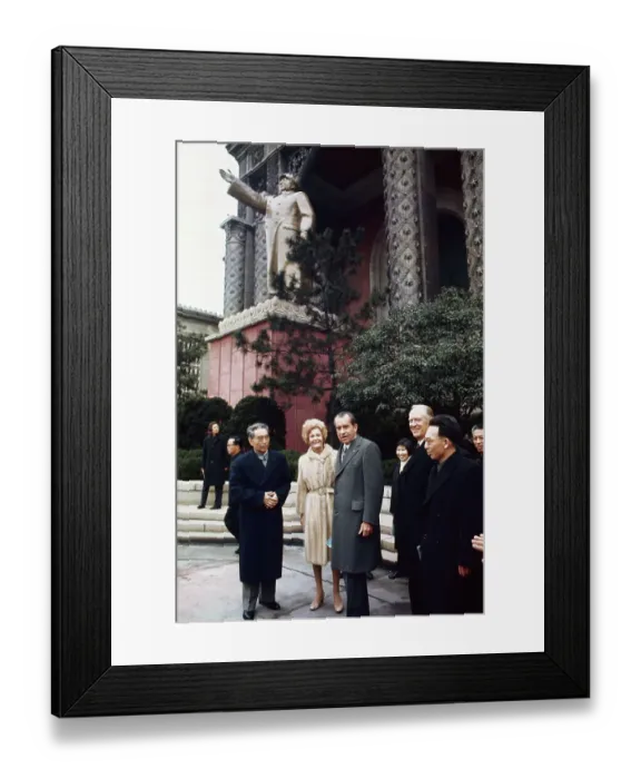 Framed Print : Dignitaries Outside Exhibition Hall