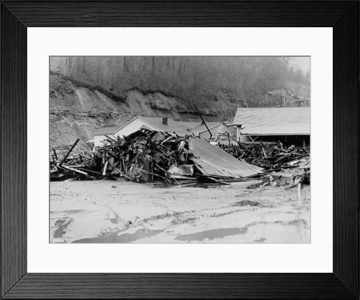 Framed Print : Damage from Buffalo Creek Flood