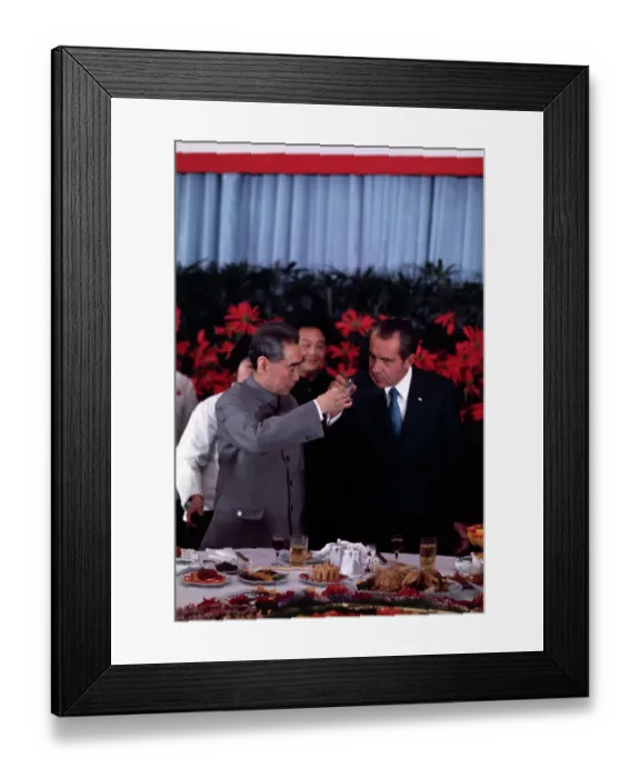Framed Print : President Nixon and Chou-En-Lai Sharing Toast Framed Print : President Nixon and Chou-En-Lai Sharing Toast