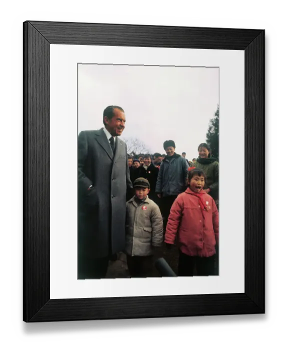 Framed Print : Richard Nixon Laughing with Children Framed Print : Richard Nixon Laughing with Children