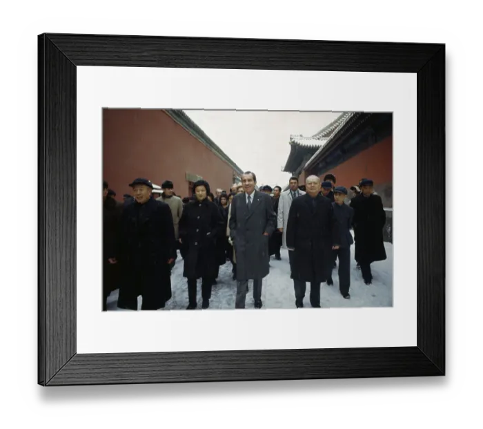 Framed Print : President Nixon Walking in Forbidden City Framed Print : President Nixon Walking in Forbidden City