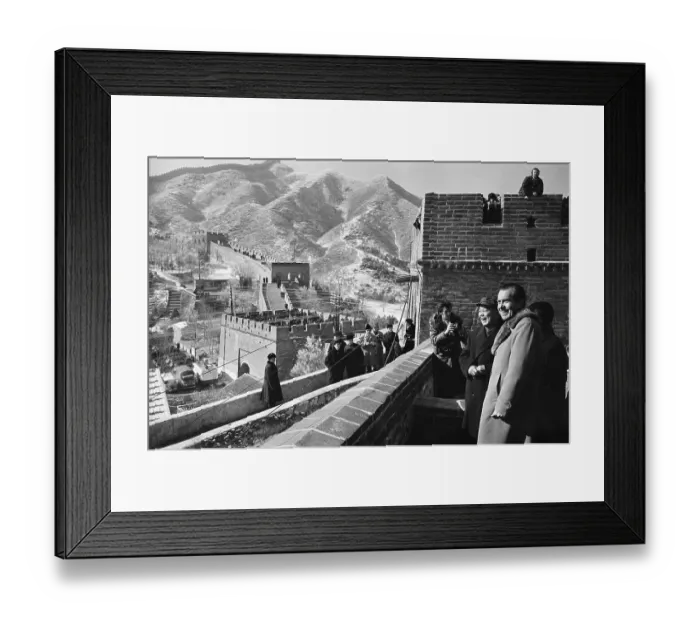 Framed Print : President Nixon With Li Shiennian at Great Wall Framed Print : President Nixon With Li Shiennian at Great Wall