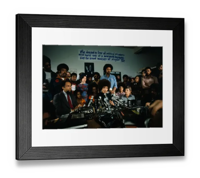 Framed Print : Angela Davis at a News Conference Framed Print : Angela Davis at a News Conference
