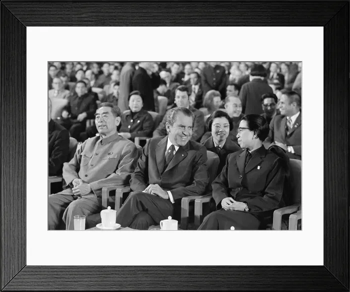 Framed Print : Pres. Nixon Chats With Mme Chiang Ch'Ing Framed Print : Pres. Nixon Chats With Mme Chiang Ch'Ing
