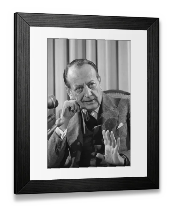Framed Print : Minister Andre Malraux In A Press Confer Framed Print : Minister Andre Malraux In A Press Confer