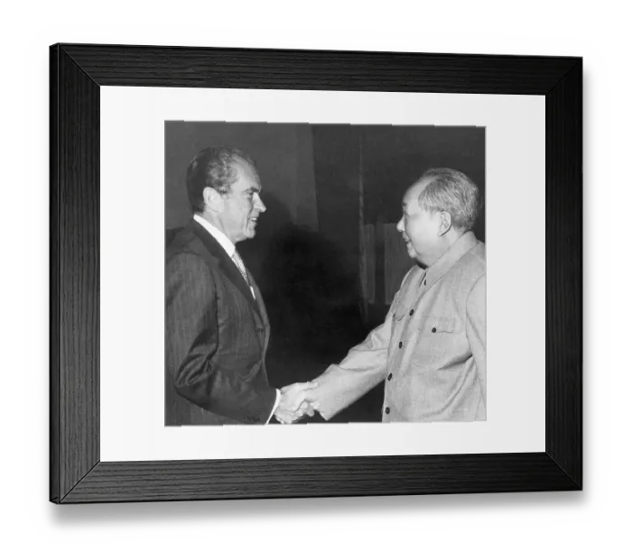 Framed Print : President Nixon and Mao Tse-Tung Shaking Hands Framed Print : President Nixon and Mao Tse-Tung Shaking Hands
