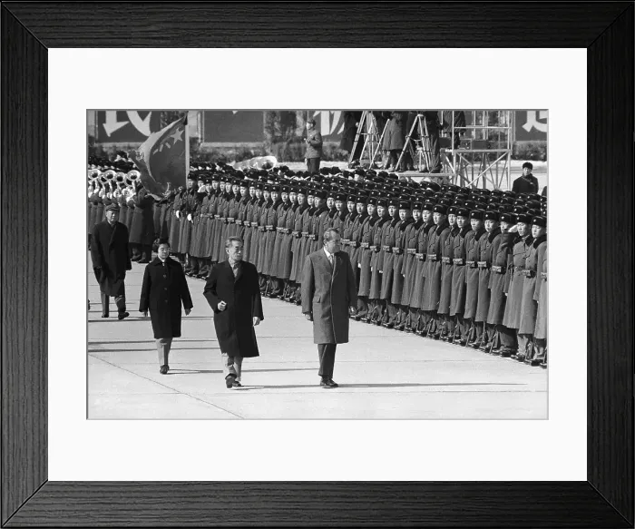 Framed Print : President Nixon Reviewing Honor Guard Framed Print : President Nixon Reviewing Honor Guard