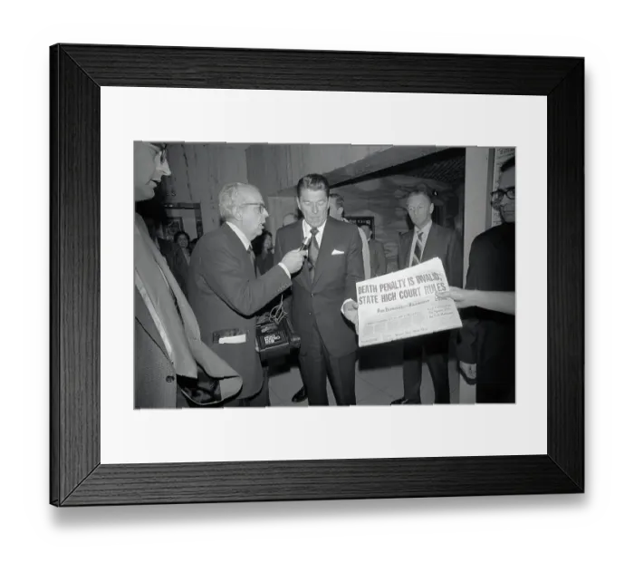 Framed Print : Ronald Reagan Being Interviewed Framed Print : Ronald Reagan Being Interviewed
