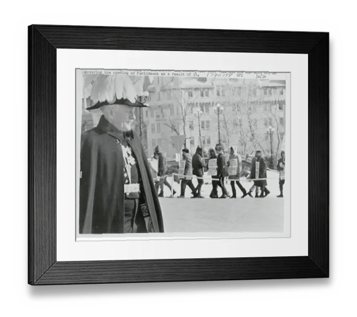 Framed Print : Canadian Leader and Picket Line