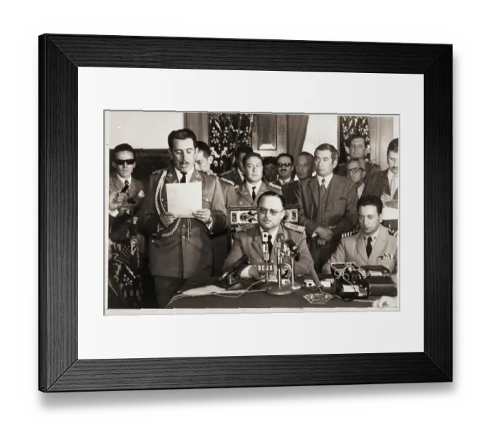 Framed Print : Rodriguez Lara Reading Message at Press Conference Framed Print : Rodriguez Lara Reading Message at Press Conference