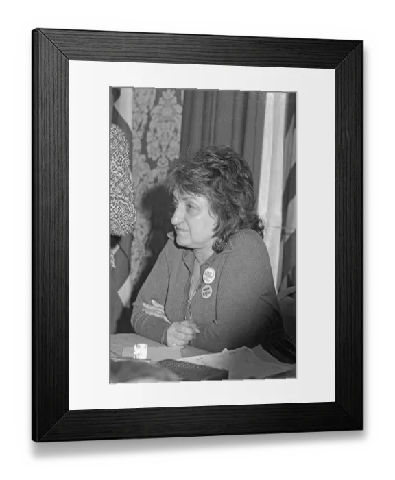 Framed Print : Betty Friedan with Her Arms Folded Framed Print : Betty Friedan with Her Arms Folded