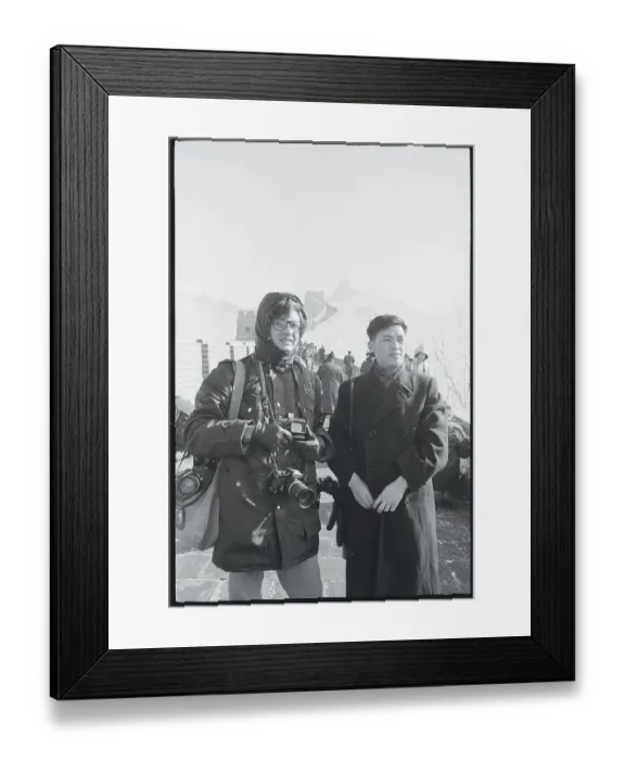 Framed Print : Chinese Guide Posing with Photographer Dirck Halstead in China Framed Print : Chinese Guide Posing with Photographer Dirck Halstead in China