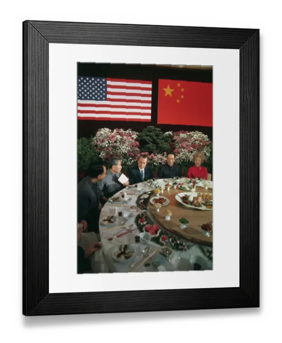 Framed Print : Nixon with Chou En-Lai, China 1972 Framed Print : Nixon with Chou En-Lai, China 1972