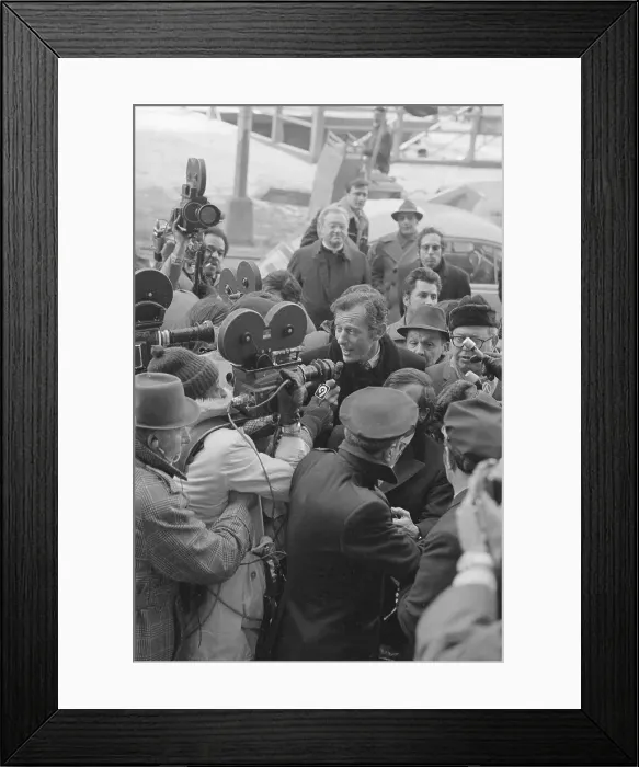 Framed Print : Clifford Irving with Press People Framed Print : Clifford Irving with Press People