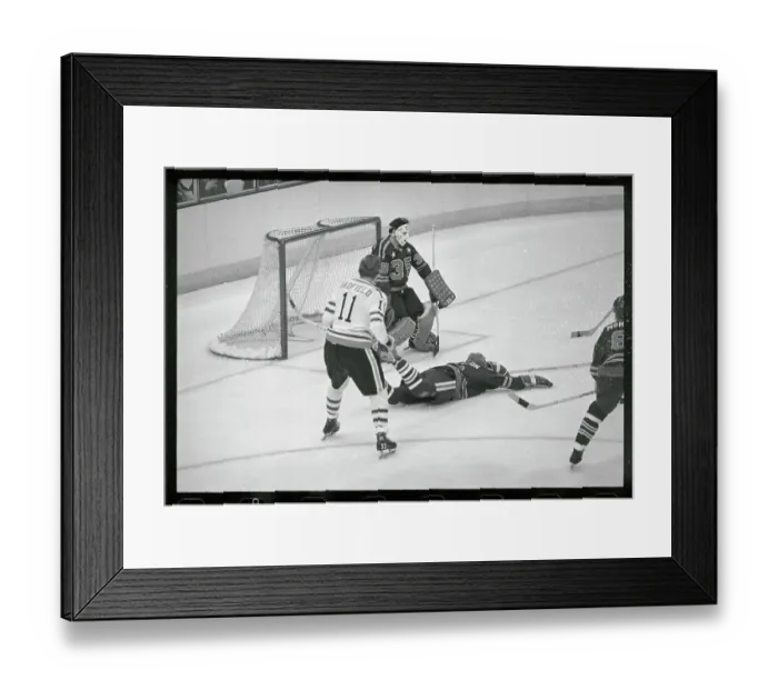 Framed Print : Keith Magnuson Saving the Puck Framed Print : Keith Magnuson Saving the Puck