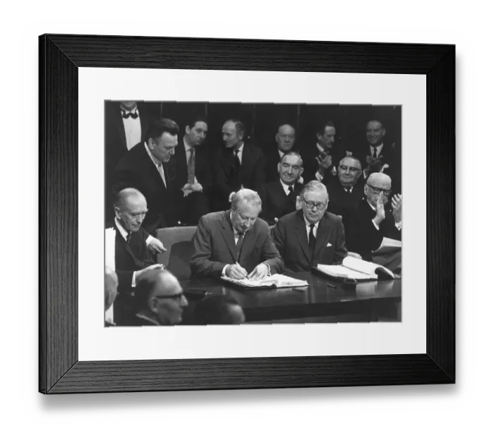 Framed Print : Edward Heath Signing European Union Treaty Framed Print : Edward Heath Signing European Union Treaty