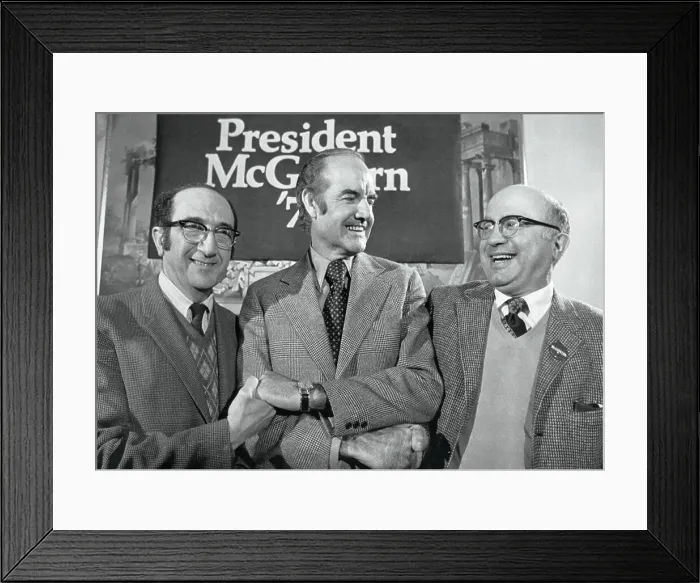 Framed Print : Nobel Prize Scientists Joining Hands with George McGovern