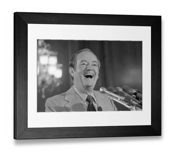 Framed Print : Hubert Humphrey Laughing at Conference Framed Print : Hubert Humphrey Laughing at Conference