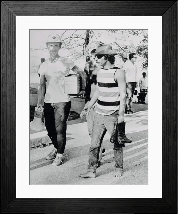 Framed Print : Ronald Kaufman and Abbie Hoffman Walking Together Framed Print : Ronald Kaufman and Abbie Hoffman Walking Together
