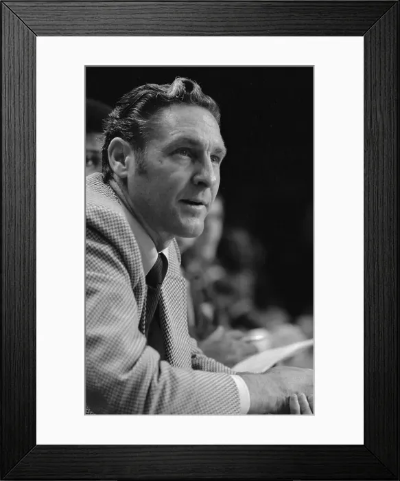 Framed Print : Bill Sharman Studying Basketball Game Framed Print : Bill Sharman Studying Basketball Game