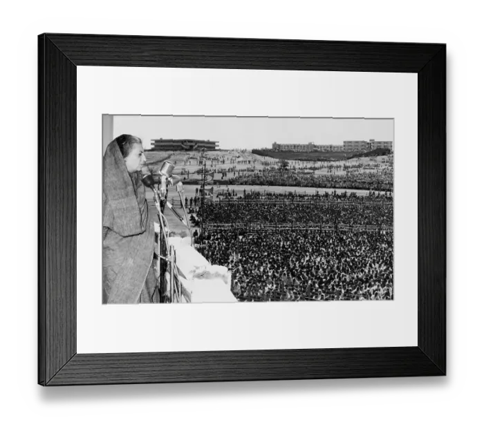 Framed Print : Shrimati Gandhi Addressing Public Meeting Framed Print : Shrimati Gandhi Addressing Public Meeting