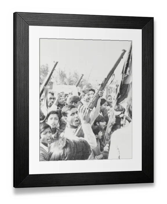 Framed Print : Crowd Raising Guns in Celebration Framed Print : Crowd Raising Guns in Celebration