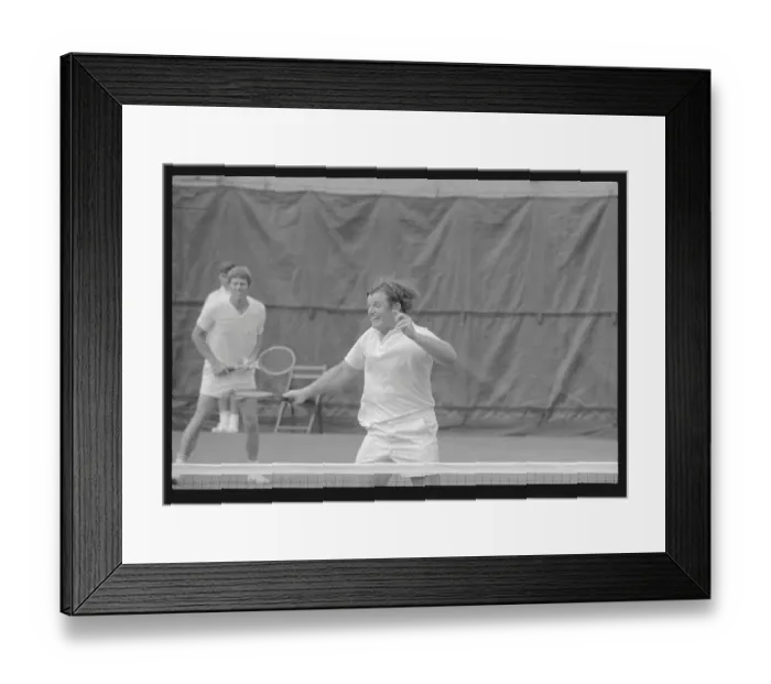 Framed Print : Edward Kennedy Playing in Tennis Game Framed Print : Edward Kennedy Playing in Tennis Game