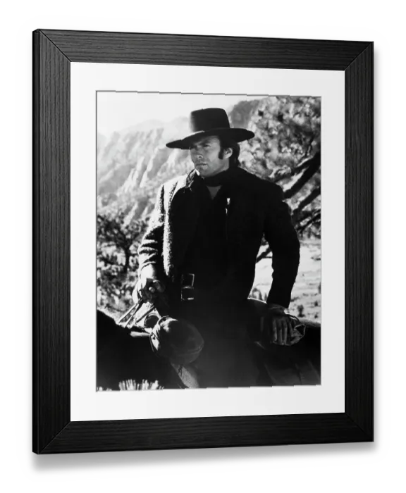 Framed Print : Clint Eastwood on Horseback Framed Print : Clint Eastwood on Horseback