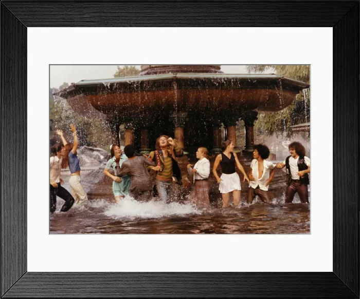 Framed Print : People Playing in a Fountain Framed Print : People Playing in a Fountain