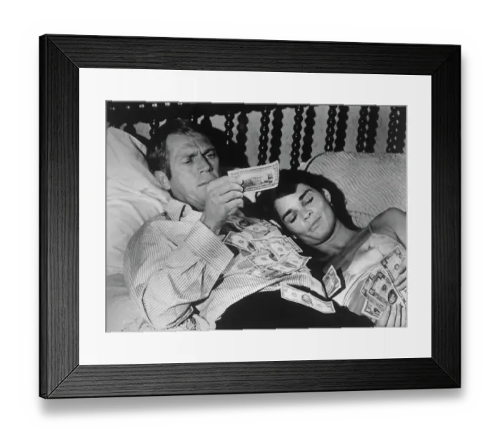 Framed Print : Steve McQueen and Ali MacGraw in The Getaway