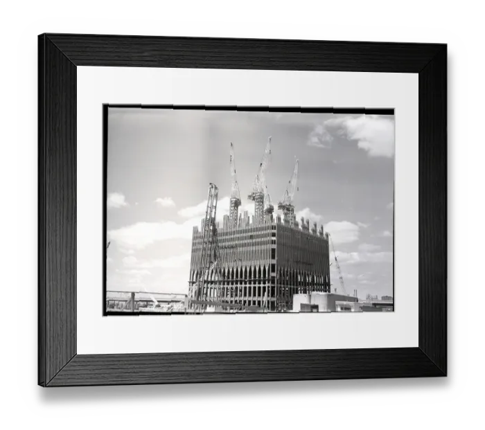 Framed Print : World Trade Center Under Construction Framed Print : World Trade Center Under Construction