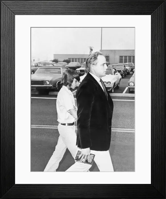 Framed Print : Marlon Brando and Son Christian Framed Print : Marlon Brando and Son Christian