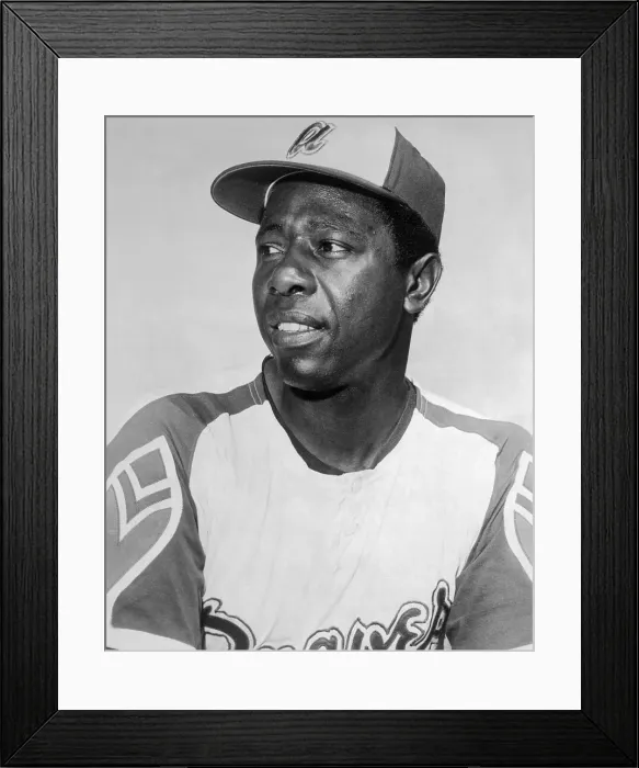 Framed Print : Baseball Player Hank Aaron Framed Print : Baseball Player Hank Aaron