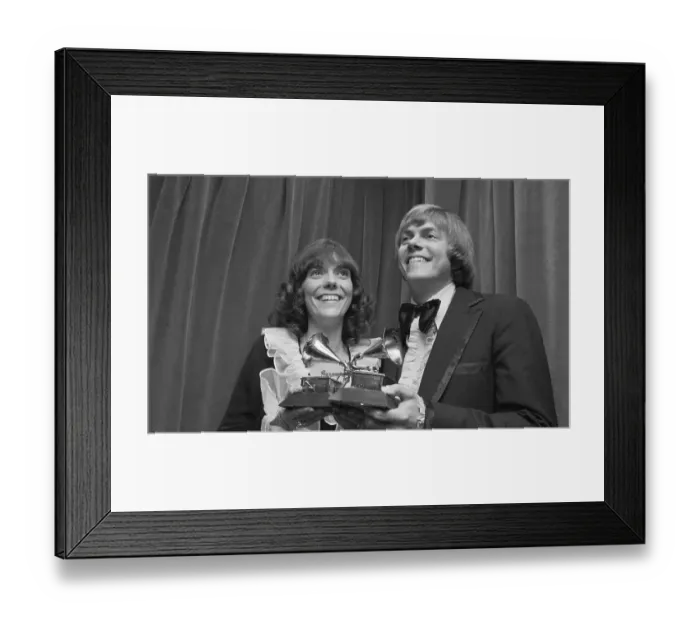 Framed Print : Singer Karen Carpenter and Her Brother Richard with Grammy Awards Framed Print : Singer Karen Carpenter and Her Brother Richard with Grammy Awards