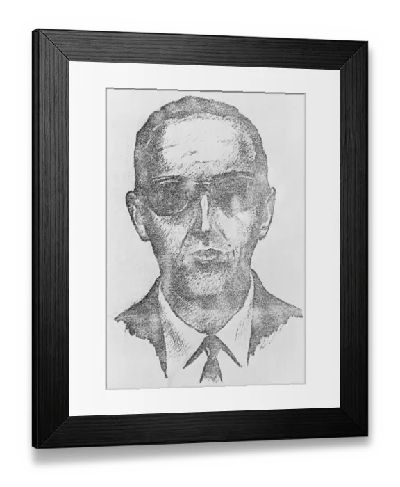 Framed Print : Sketch of Highjacking Suspect D. B. Cooper Framed Print : Sketch of Highjacking Suspect D. B. Cooper