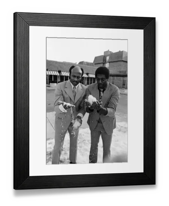 Framed Print : Bobby Hayes and Teammate Playing With Snow Framed Print : Bobby Hayes and Teammate Playing With Snow