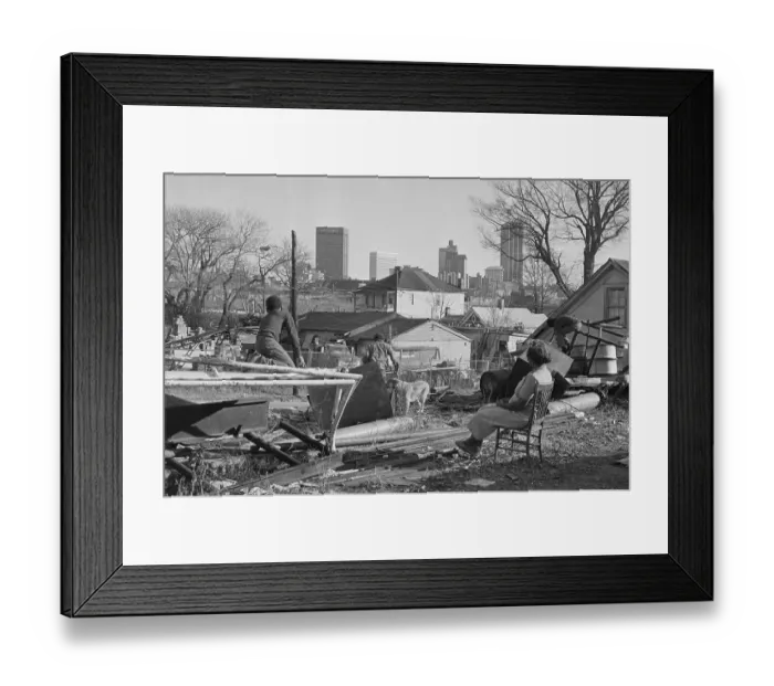 Framed Print : Contrast Of Atlanta's Slums And Skyline Framed Print : Contrast Of Atlanta's Slums And Skyline