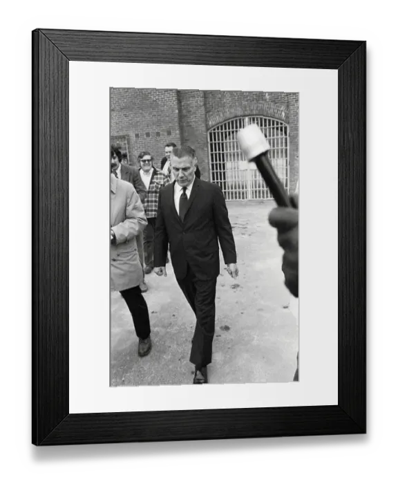 Framed Print : Jimmy Hoffa Leaving Federal Prison Framed Print : Jimmy Hoffa Leaving Federal Prison