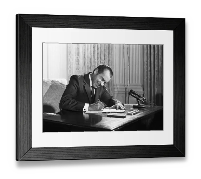 Framed Print : President Richard Nixon Signs Legislation Framed Print : President Richard Nixon Signs Legislation