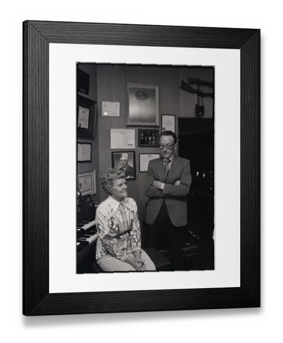 Framed Print : Mr. & Mrs. James C. Davis In Front Of Portrait