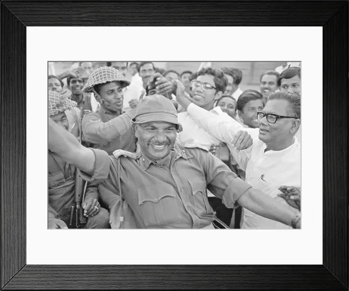 Framed Print : General R. Misra Leading Troops Into Dacca Framed Print : General R. Misra Leading Troops Into Dacca