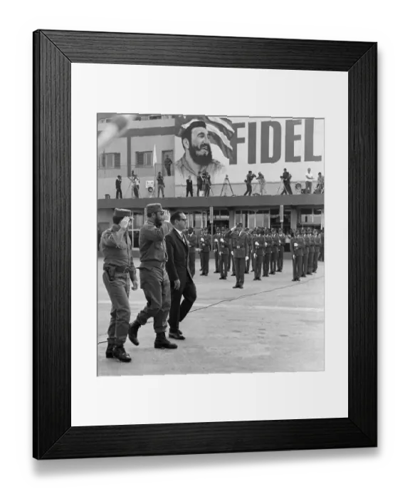 Framed Print : Fidel Castro Saluting Military Cadets Framed Print : Fidel Castro Saluting Military Cadets