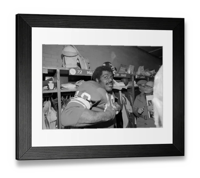 Framed Print : Alan Page Dressing in Locker Room Framed Print : Alan Page Dressing in Locker Room