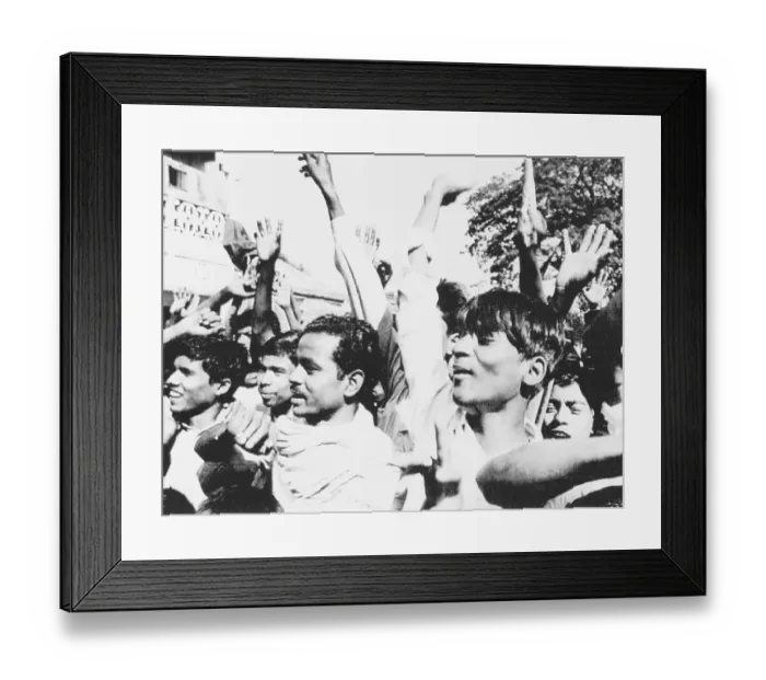 Framed Print : Pakistani Citizens Cheering Troops After Their Triumph Framed Print : Pakistani Citizens Cheering Troops After Their Triumph