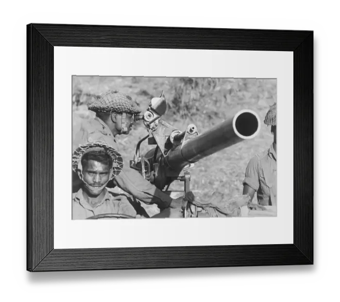 Framed Print : Indian Soldiers Man Artillery Piece 1971 Framed Print : Indian Soldiers Man Artillery Piece 1971