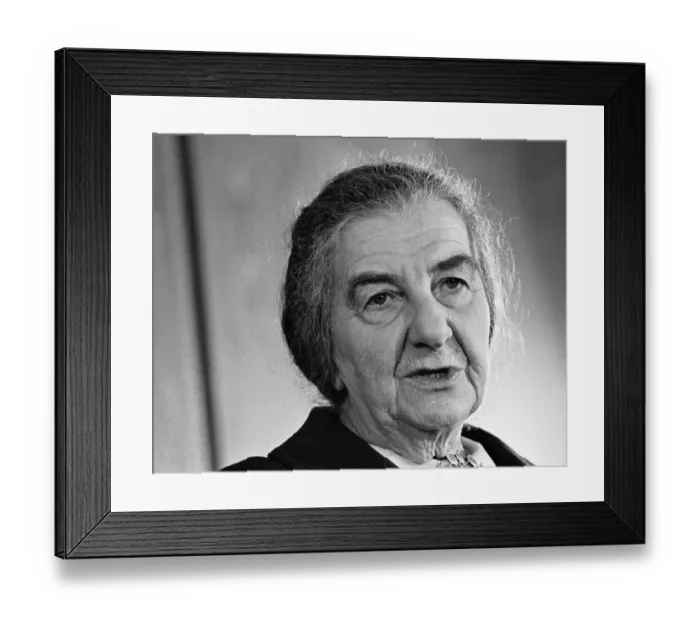 Framed Print : Prime Minister Golda Meir at a Press Conference Framed Print : Prime Minister Golda Meir at a Press Conference
