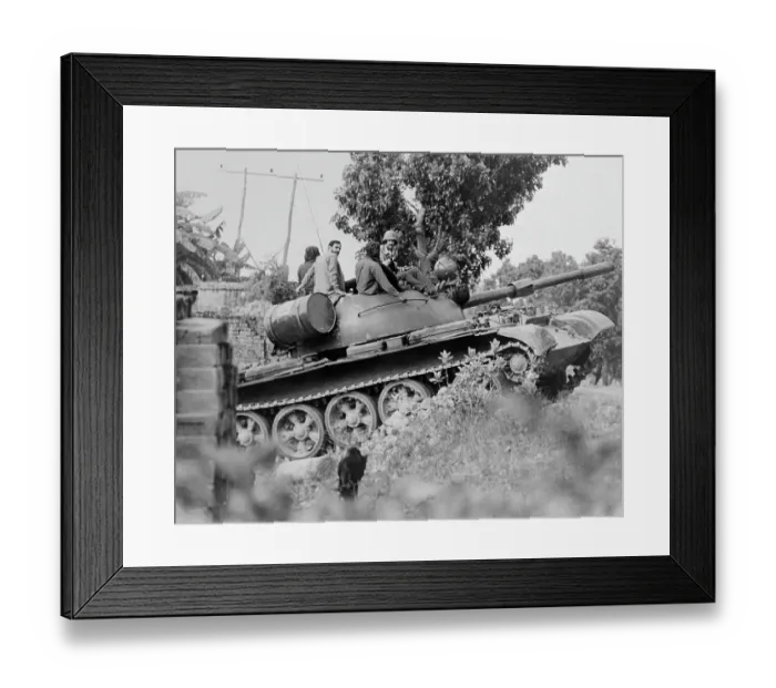 Framed Print : Military Tank Moving Through India Framed Print : Military Tank Moving Through India