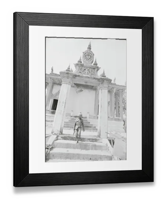 Framed Print : Soldier on Temple Steps Framed Print : Soldier on Temple Steps