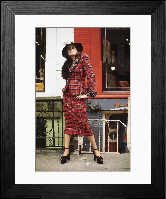 Framed Print : Lorna Luft in Plaid Suit